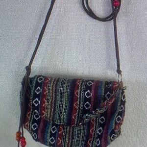 Boho Beaded Aztec Crossbody Shoulder Strap Purse Bohemian Y2K Hippie Beads